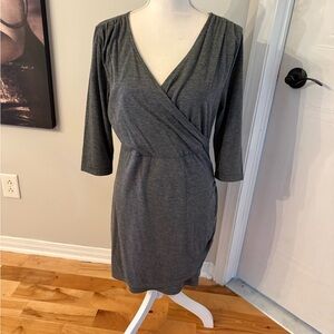Bench Charcoal Wrap-Front Midi Dress